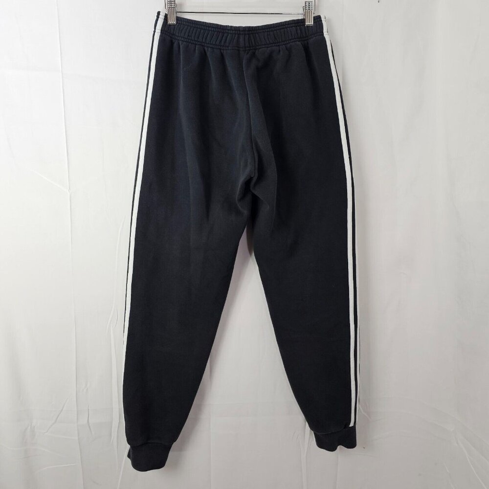 Adidas Sweatpants Mens Small Black Stripe Fleece Jogger Pants Stretch Athleisure - Picture 2 of 10
